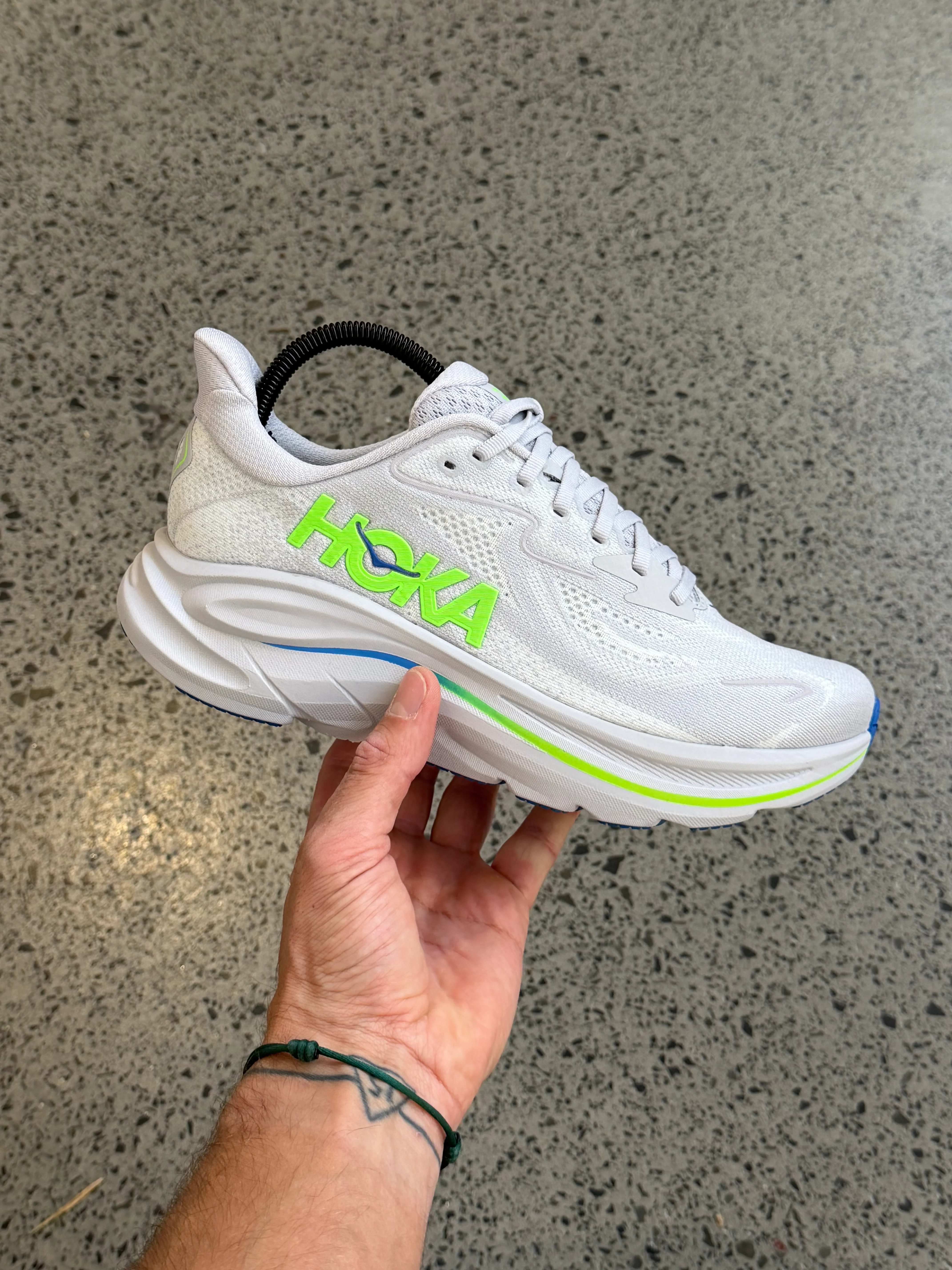 Hoka Clifton 10 Ash Grey Neon Green Men’s - Image 2