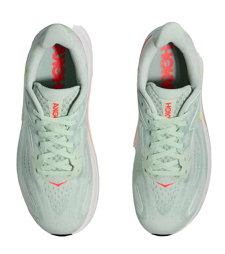 HOKA CLIFTON 10 SEA GLASS NEON FLAME WOMEN’S - Image 3