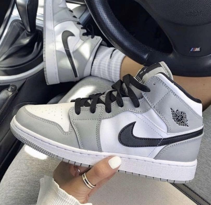 Nike Air Jordan 1 Mid Light Smoke Grey Men's - Image 3