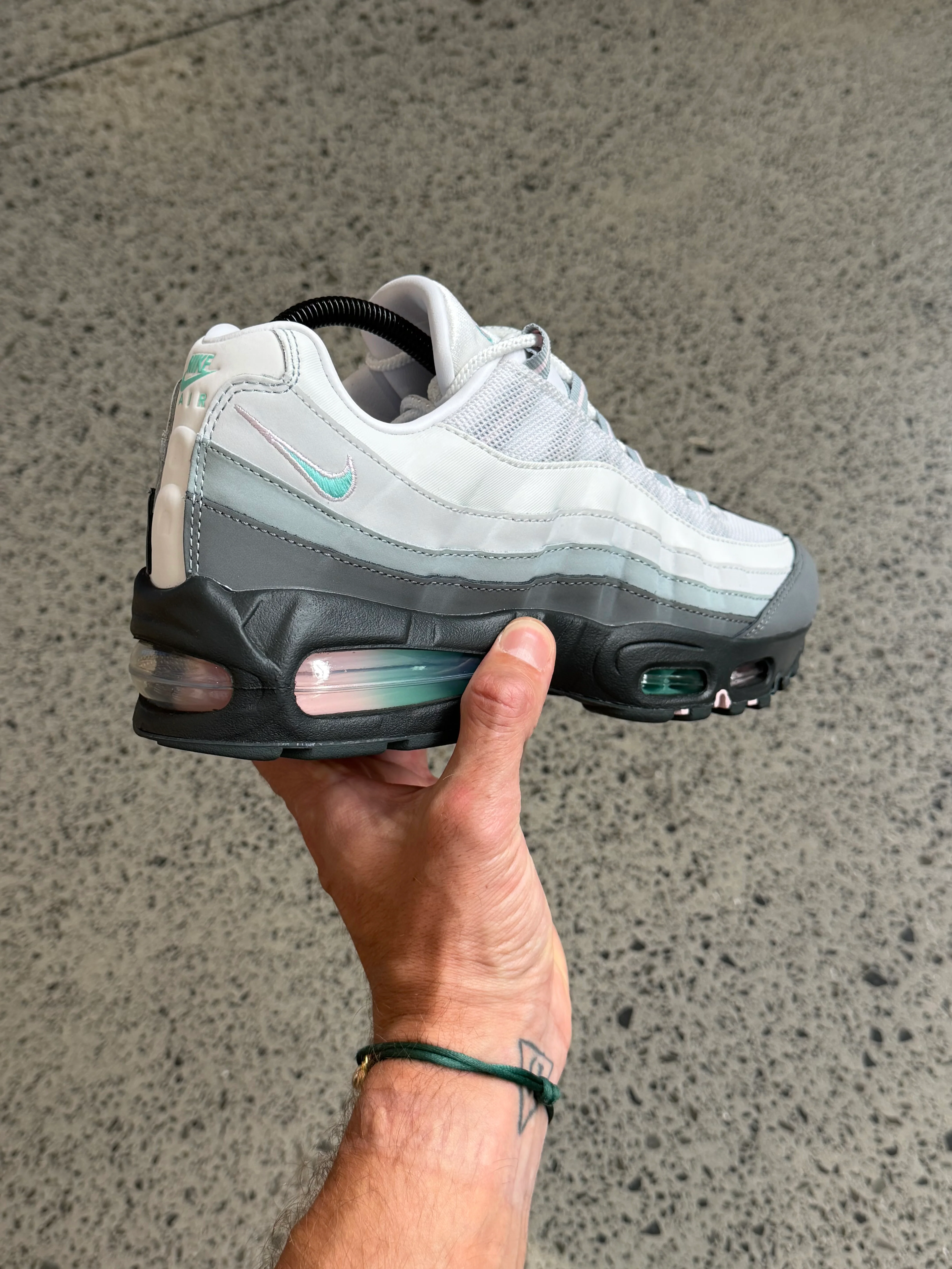 Nike Air Max 95 Big Bubble White Hyper Turquoise Pink Foam - Image 4