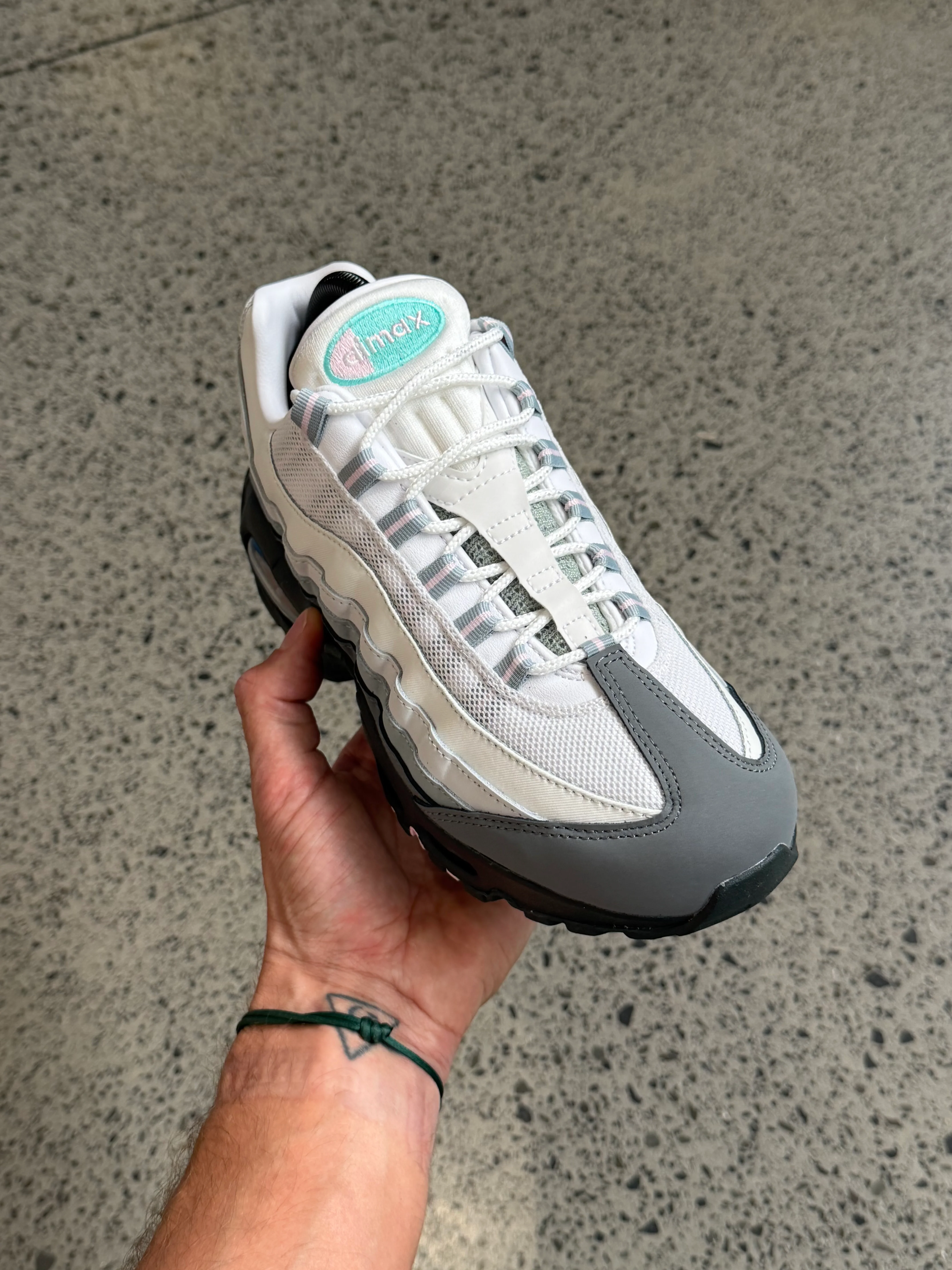 Nike Air Max 95 Big Bubble White Hyper Turquoise Pink Foam - Image 5